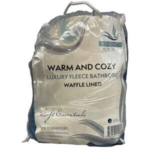 Serenity home warm cozy luxury fleece bathrobe soft essentials one size READ NEW